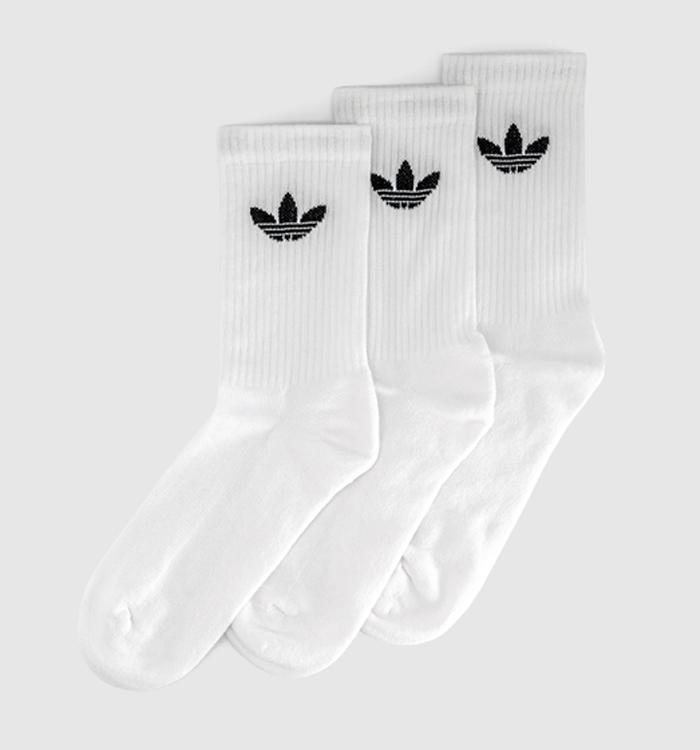 adidas Mid Cut Crew Socks 3pack White