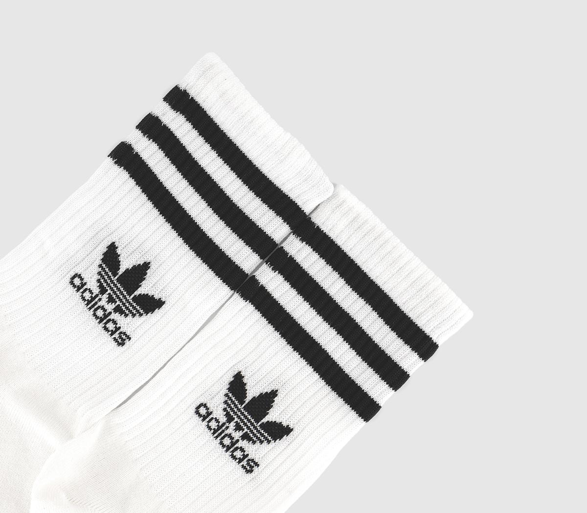adidasMid Cut Crew Socks 3 Pack adidasMid Cut Crew Socks 3 PackWhite Black