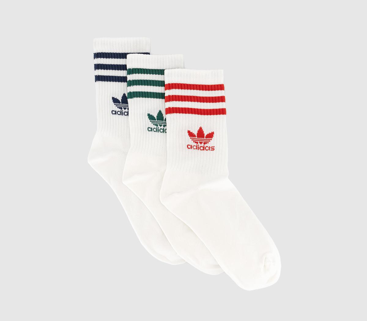 adidasMid Cut Crew Sock 3pack adidasMid Cut Crew Sock 3packWhite Night Indigo