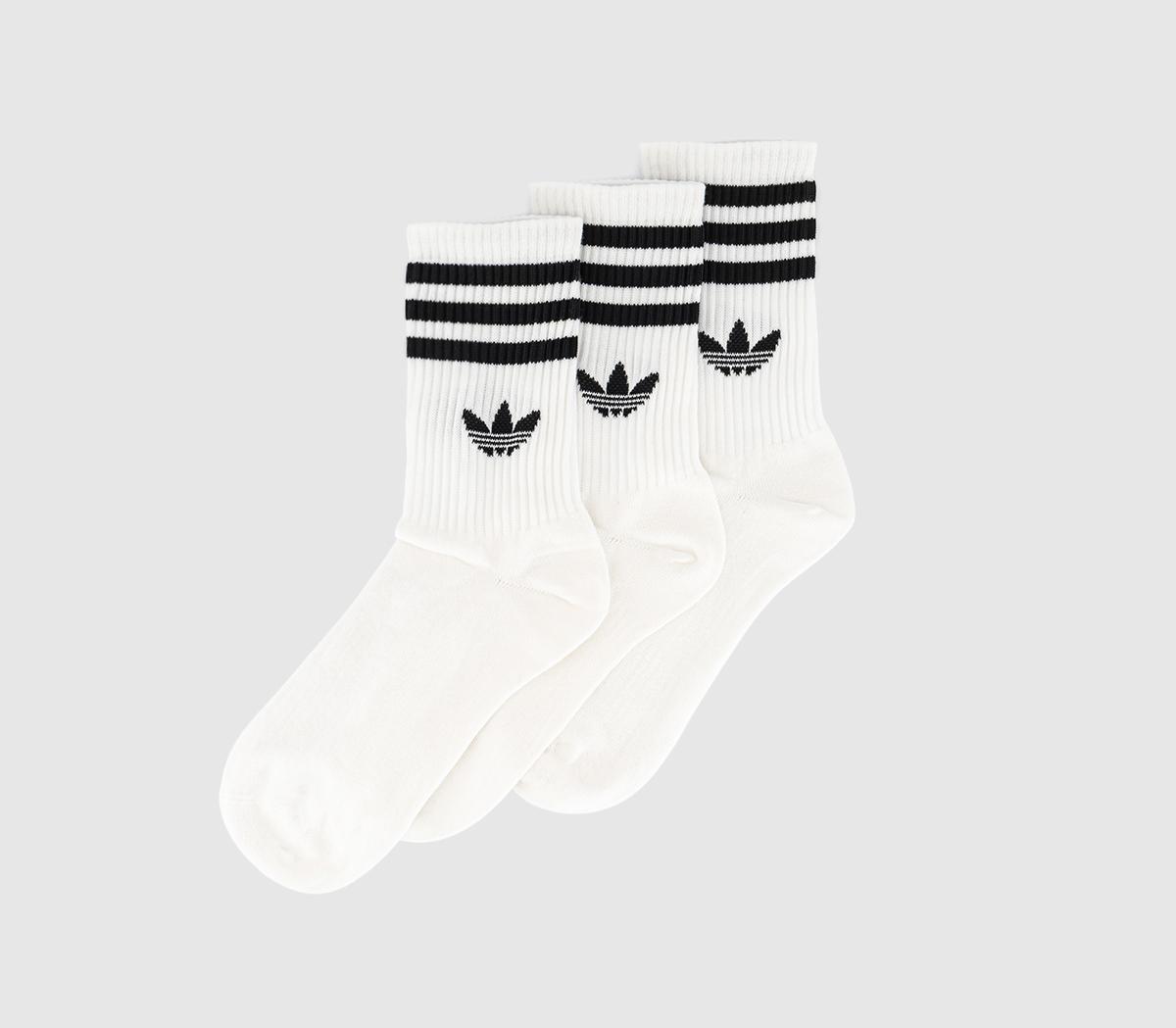 adidasMid Cut Crew Sock 3 Pack adidasMid Cut Crew Sock 3 PackWhite Black White Black