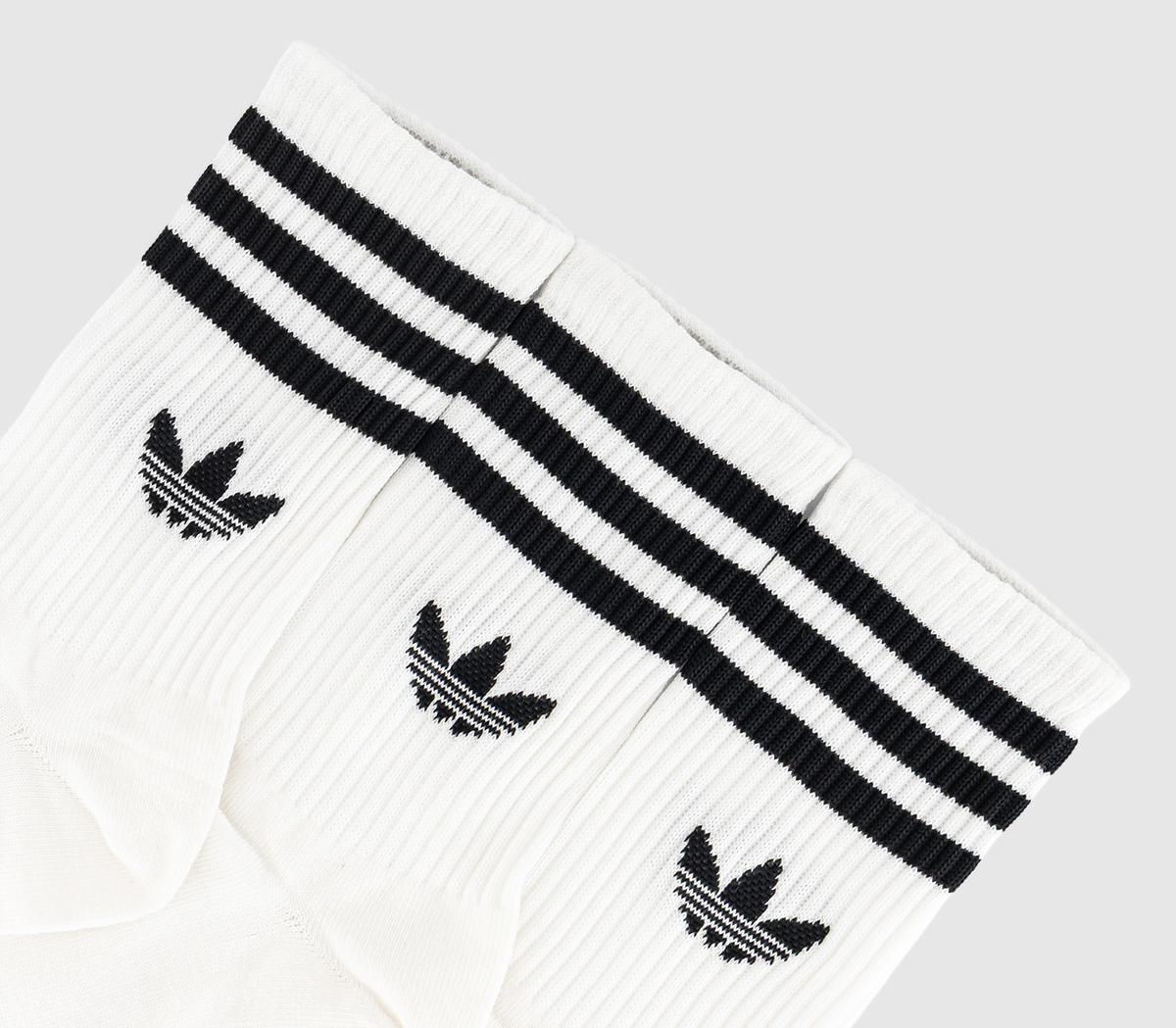 adidasMid Cut Crew Sock 3 Pack adidasMid Cut Crew Sock 3 PackWhite Black White Black