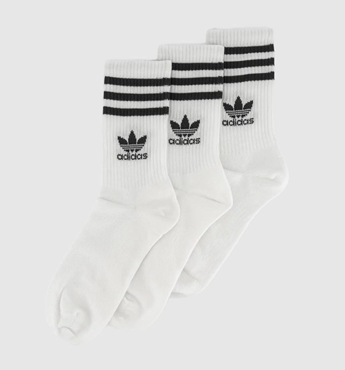 adidas Mid Cut Crew Sock 3 Pack White Black White Black
