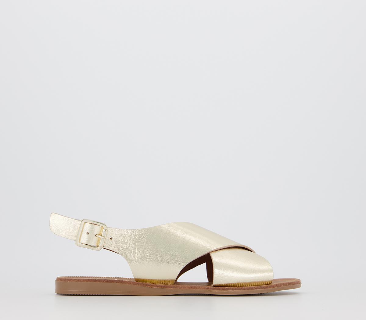 OFFICE Seychelles Cross Strap Sandal Gold Leather Women s Sandals