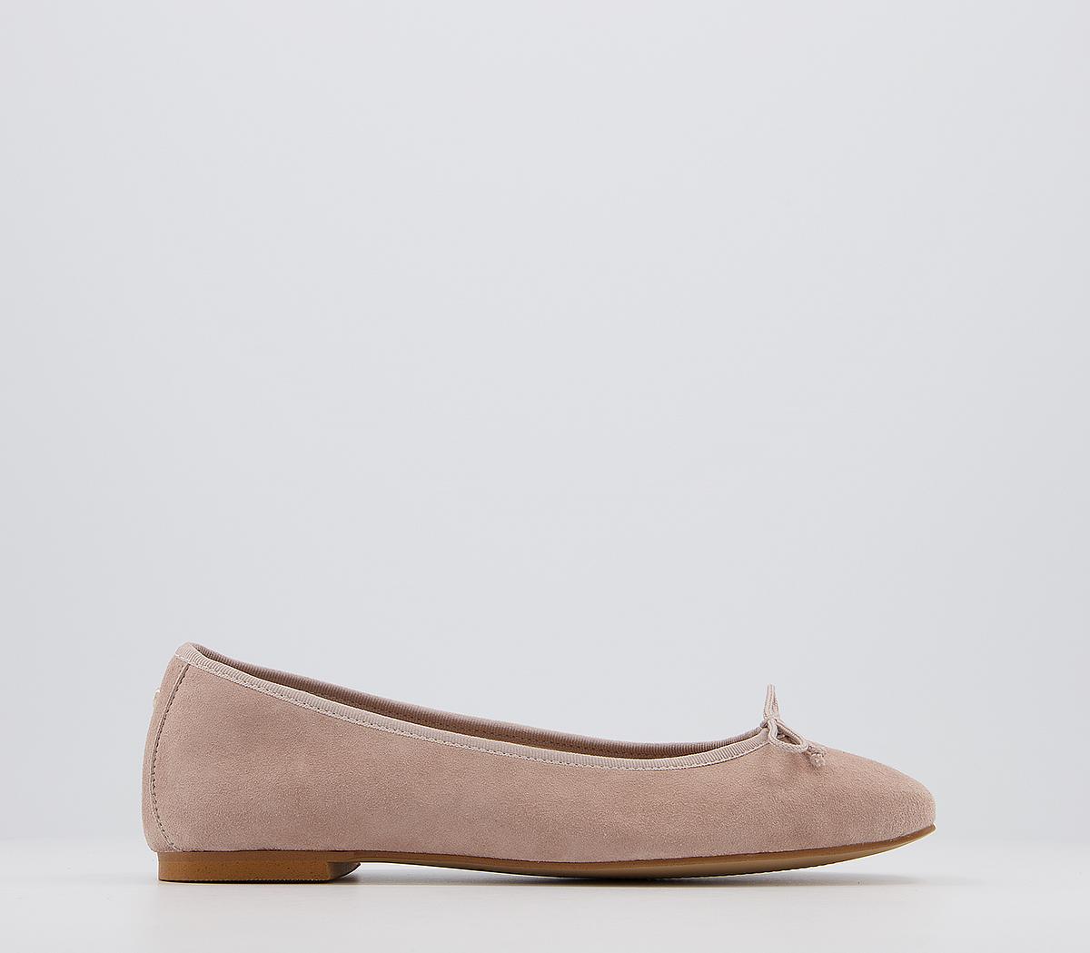 OFFICEFly away Square Toe Bow Ballet FlatsBlush Suede