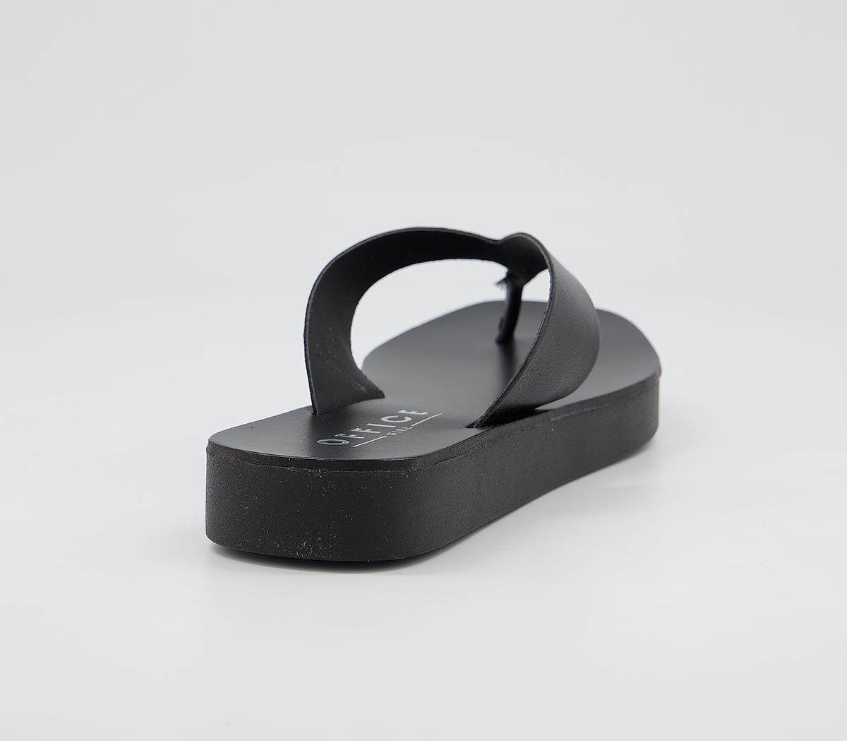OFFICESophie Toe Post SandalsBlack Leather