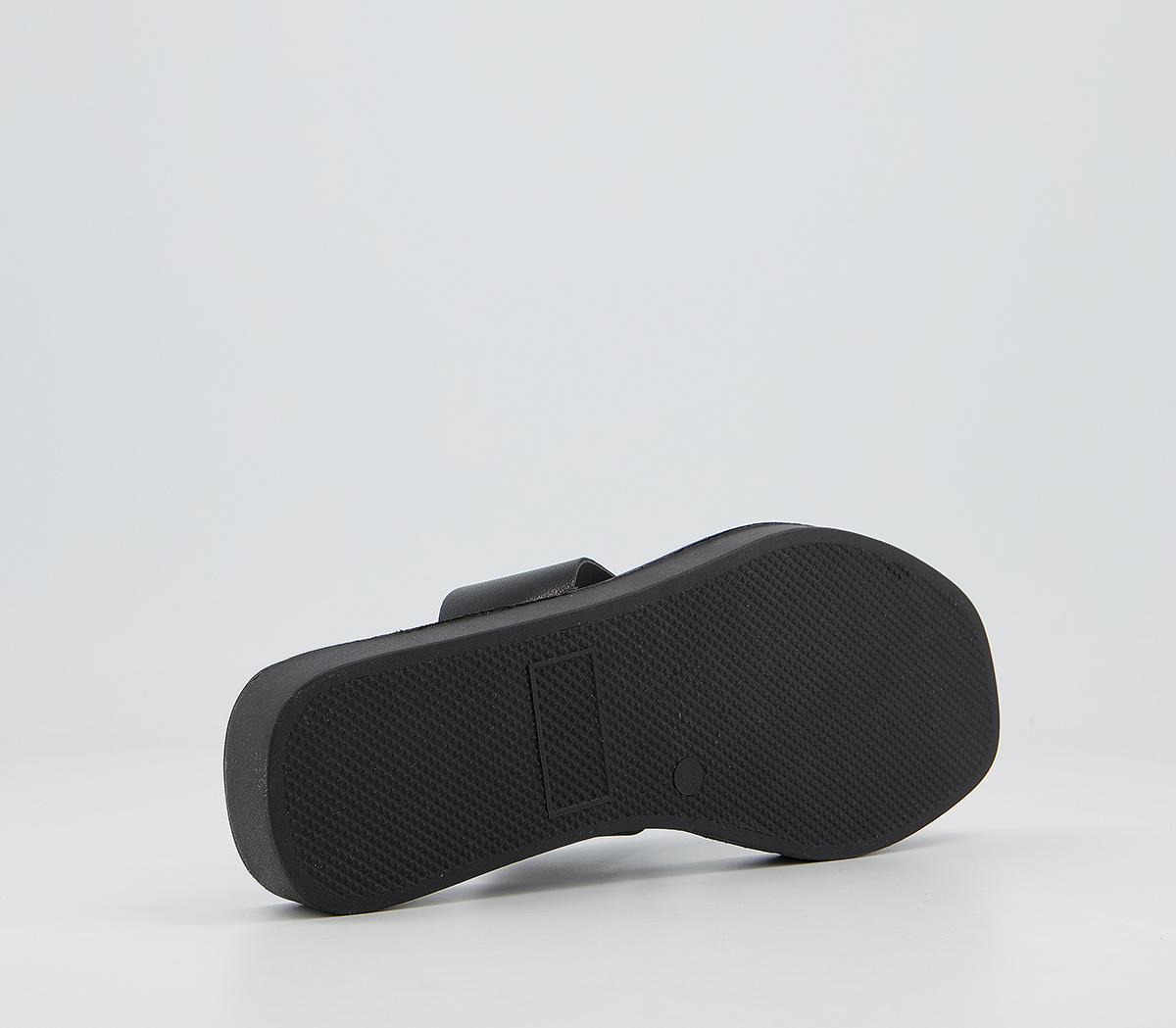 OFFICESophie Toe Post SandalsBlack Leather