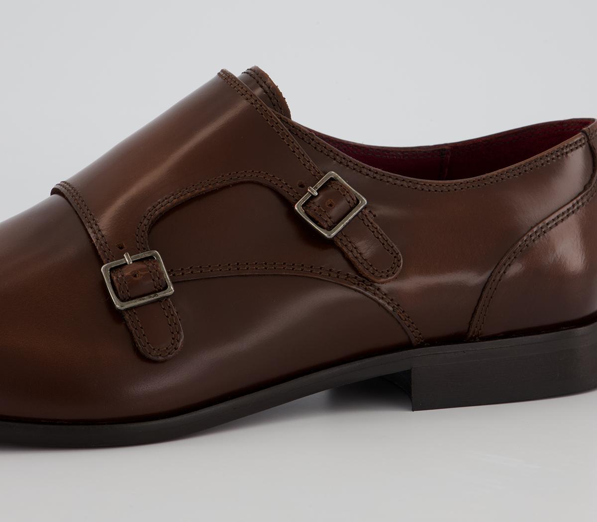 Poste Pascal Toecap Monk Shoes Poste Pascal Toecap Monk Shoes Tan Leather