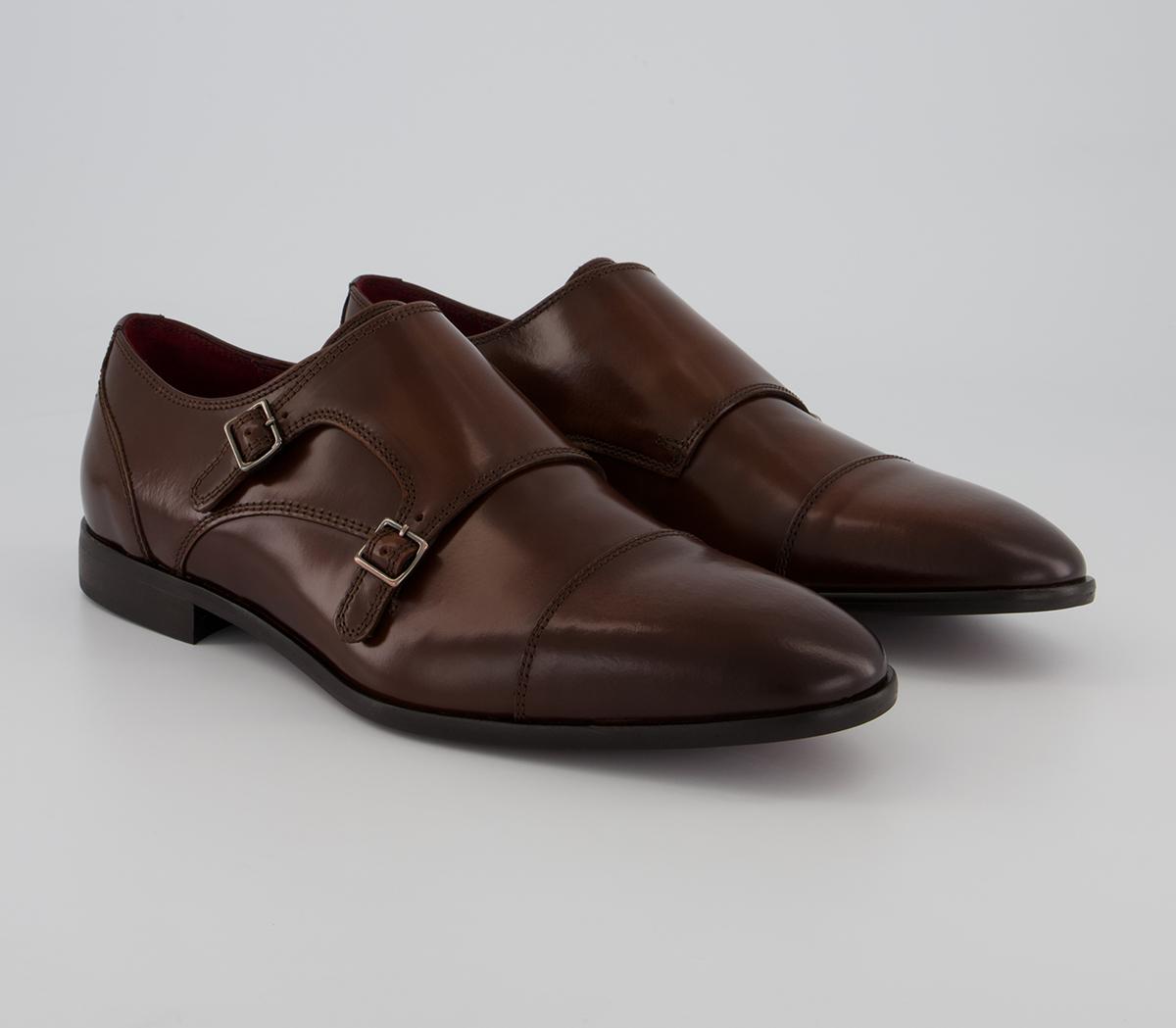 Poste Pascal Toecap Monk Shoes Poste Pascal Toecap Monk Shoes Tan Leather