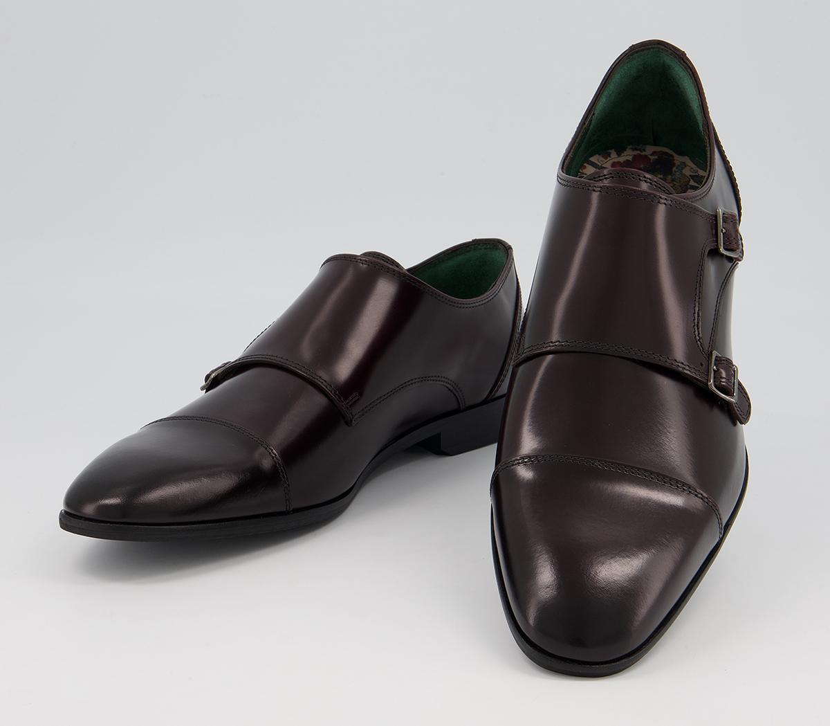 Poste Pascal Toecap Monk Shoes Poste Pascal Toecap Monk Shoes Burgundy Leather