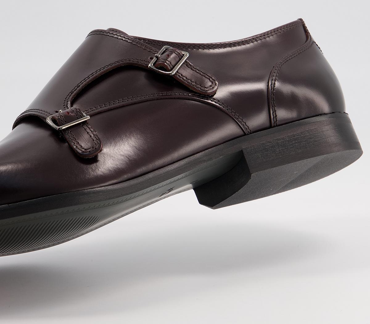 Poste Pascal Toecap Monk Shoes Poste Pascal Toecap Monk Shoes Burgundy Leather