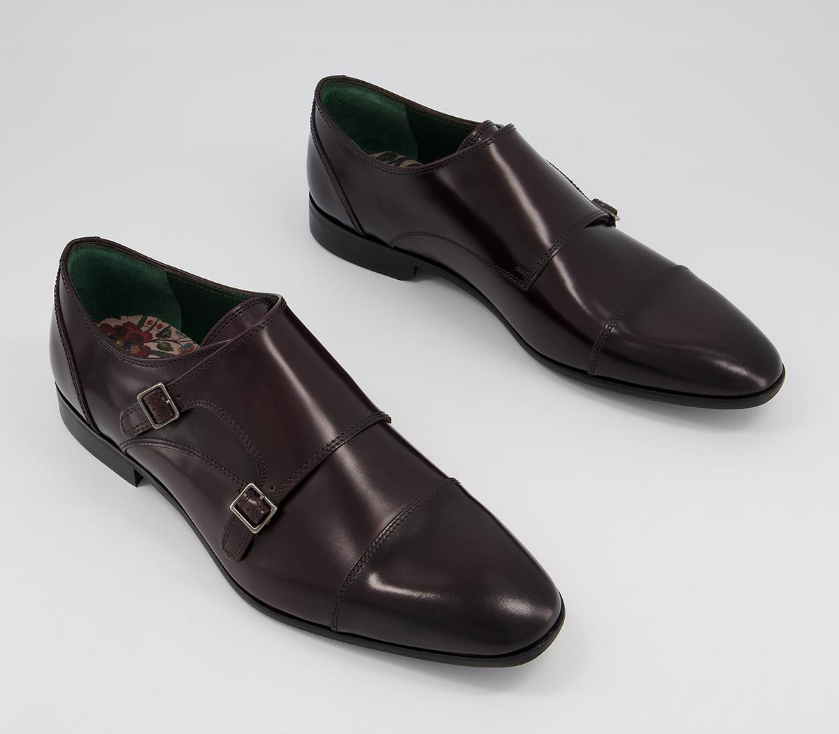 Poste Pascal Toecap Monk Shoes Poste Pascal Toecap Monk Shoes Burgundy Leather