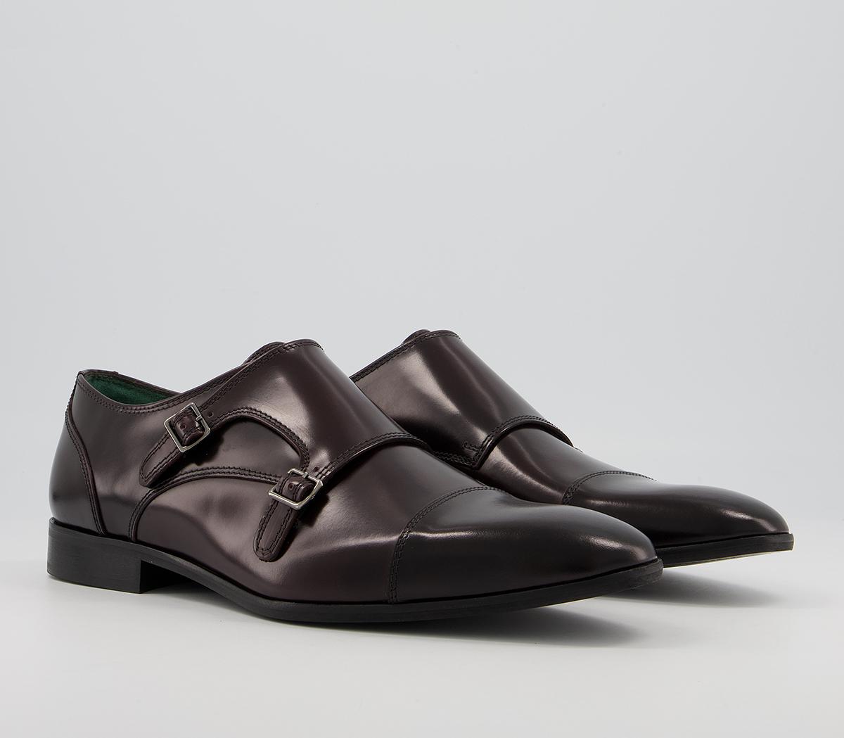 Poste Pascal Toecap Monk Shoes Poste Pascal Toecap Monk Shoes Burgundy Leather