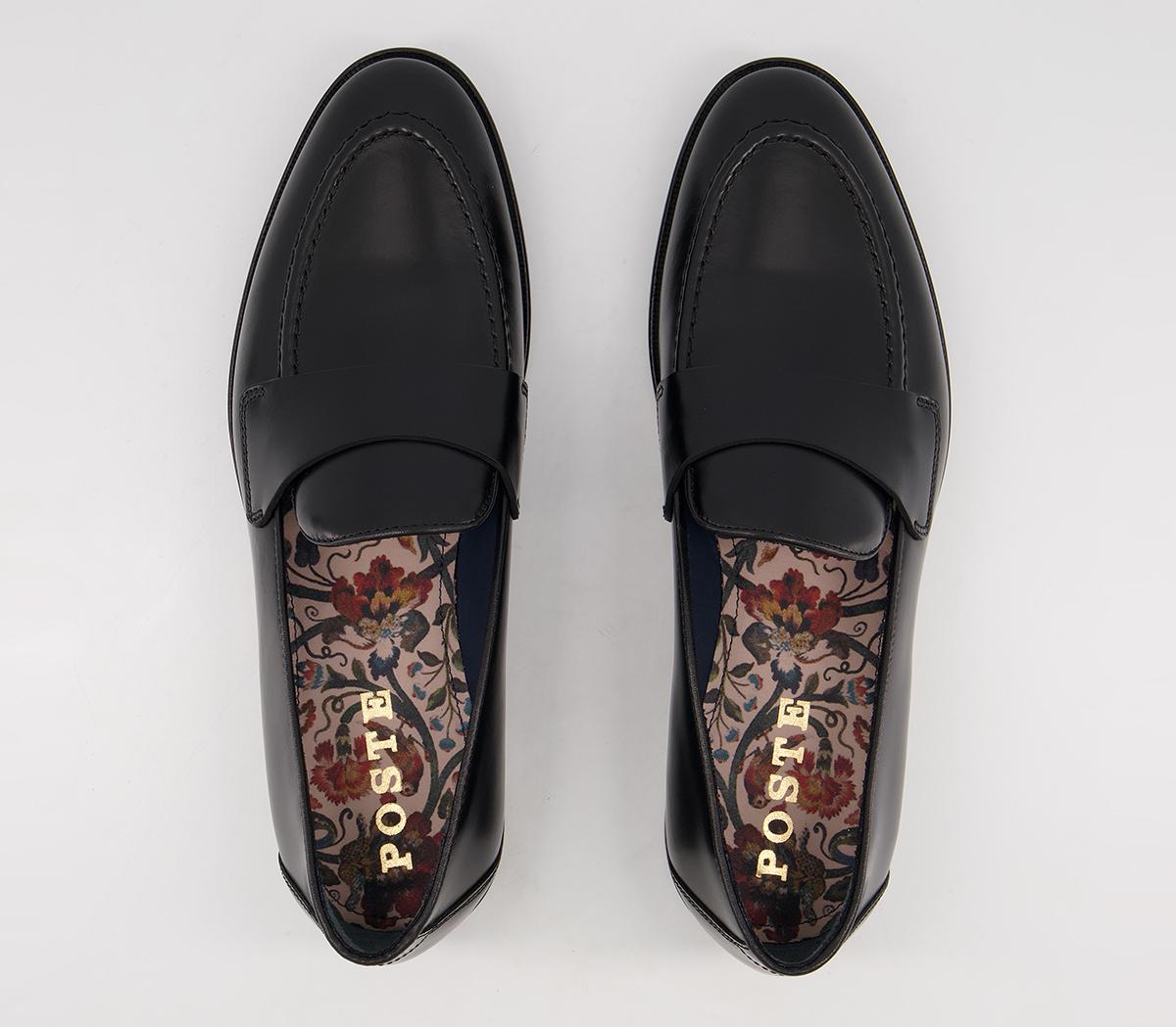 Poste Pearson Saddle Loafers Poste Pearson Saddle Loafers Black Leather