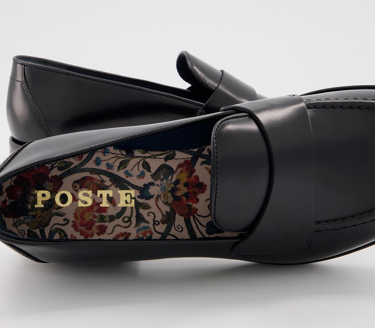 Poste Pearson Saddle Loafers Poste Pearson Saddle Loafers Black Leather