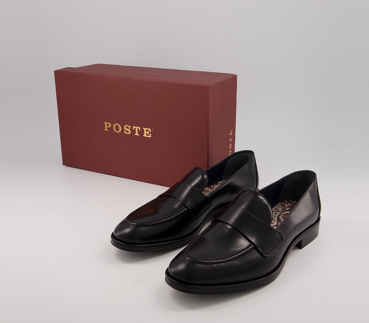 Poste Pearson Saddle Loafers Poste Pearson Saddle Loafers Black Leather