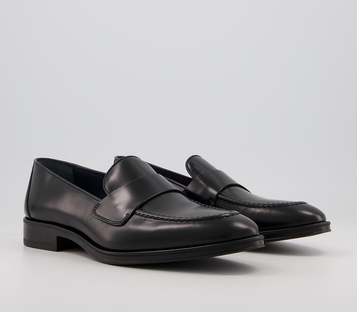 Poste Pearson Saddle Loafers Black Leather - Men’s Smart Shoes