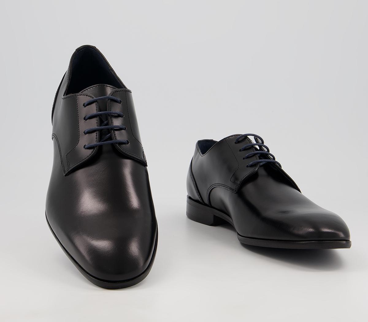 Poste Princeton Derby Shoes Black Leather Men’s Smart Shoes