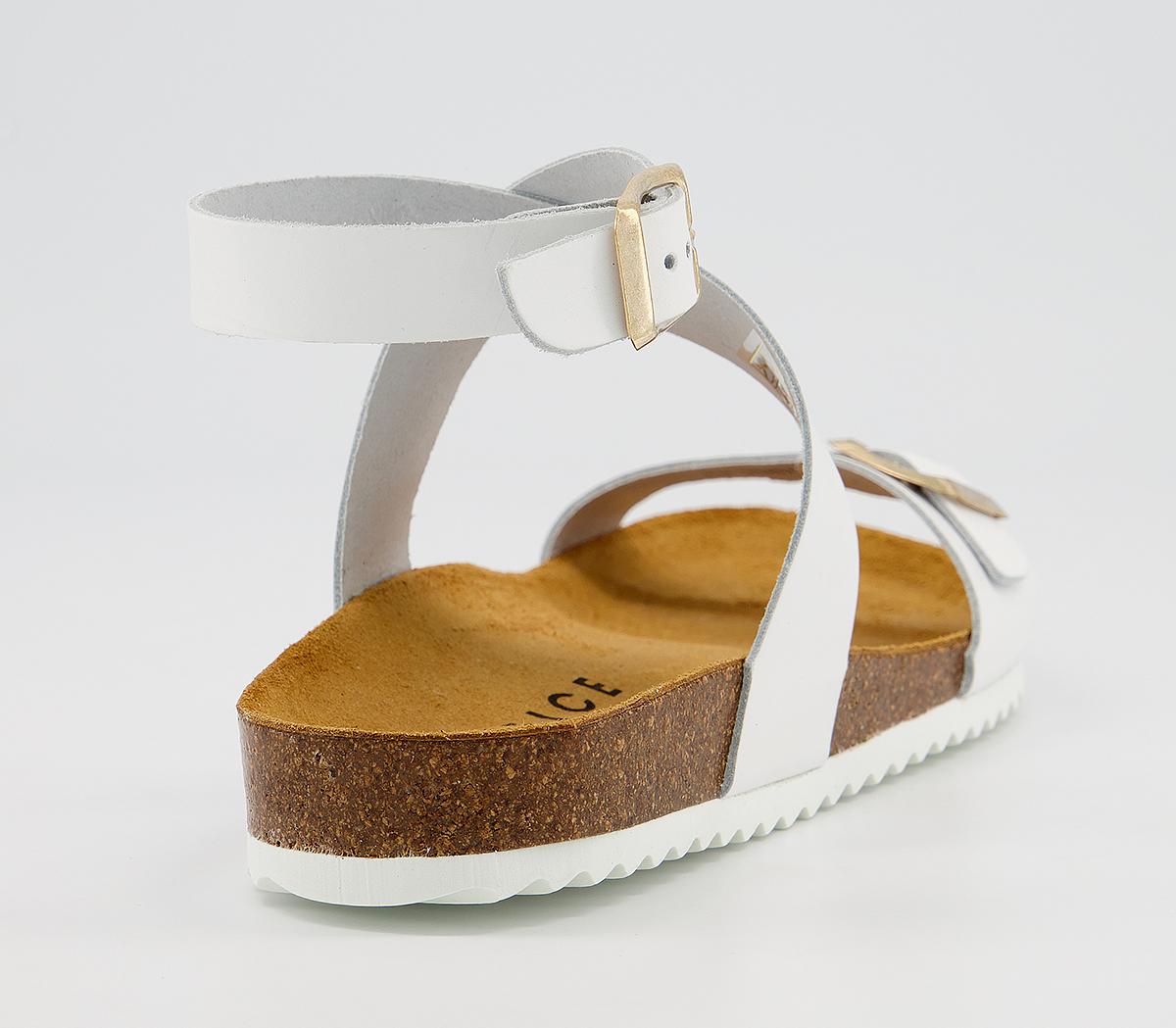 OFFICESkala Footbed SandalsWhite Leather
