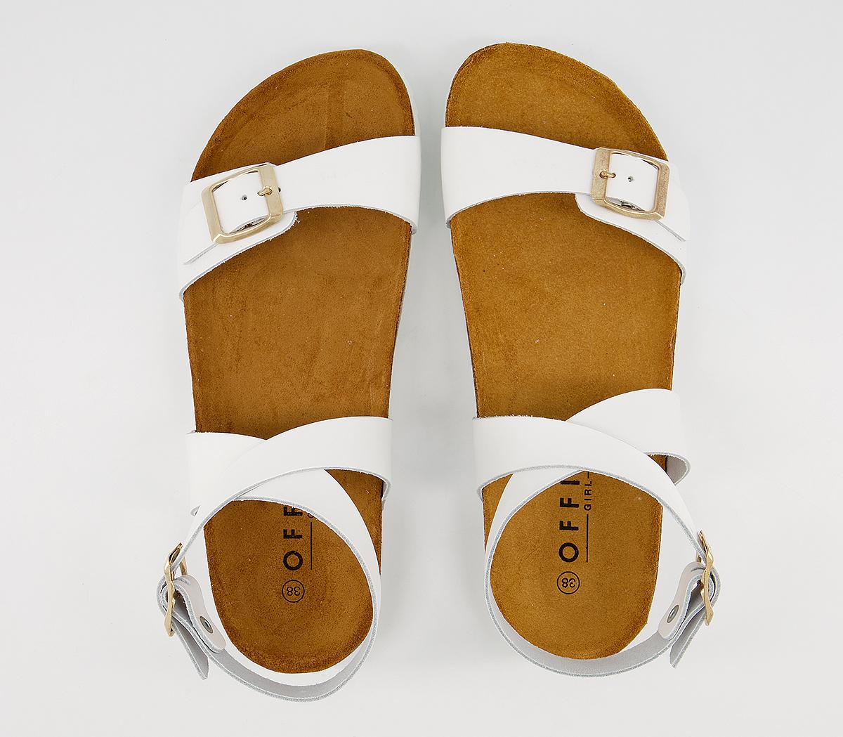 OFFICESkala Footbed SandalsWhite Leather