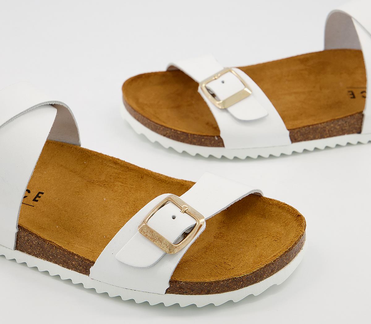 OFFICESkala Footbed SandalsWhite Leather