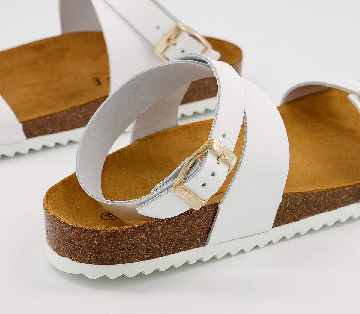 OFFICESkala Footbed SandalsWhite Leather