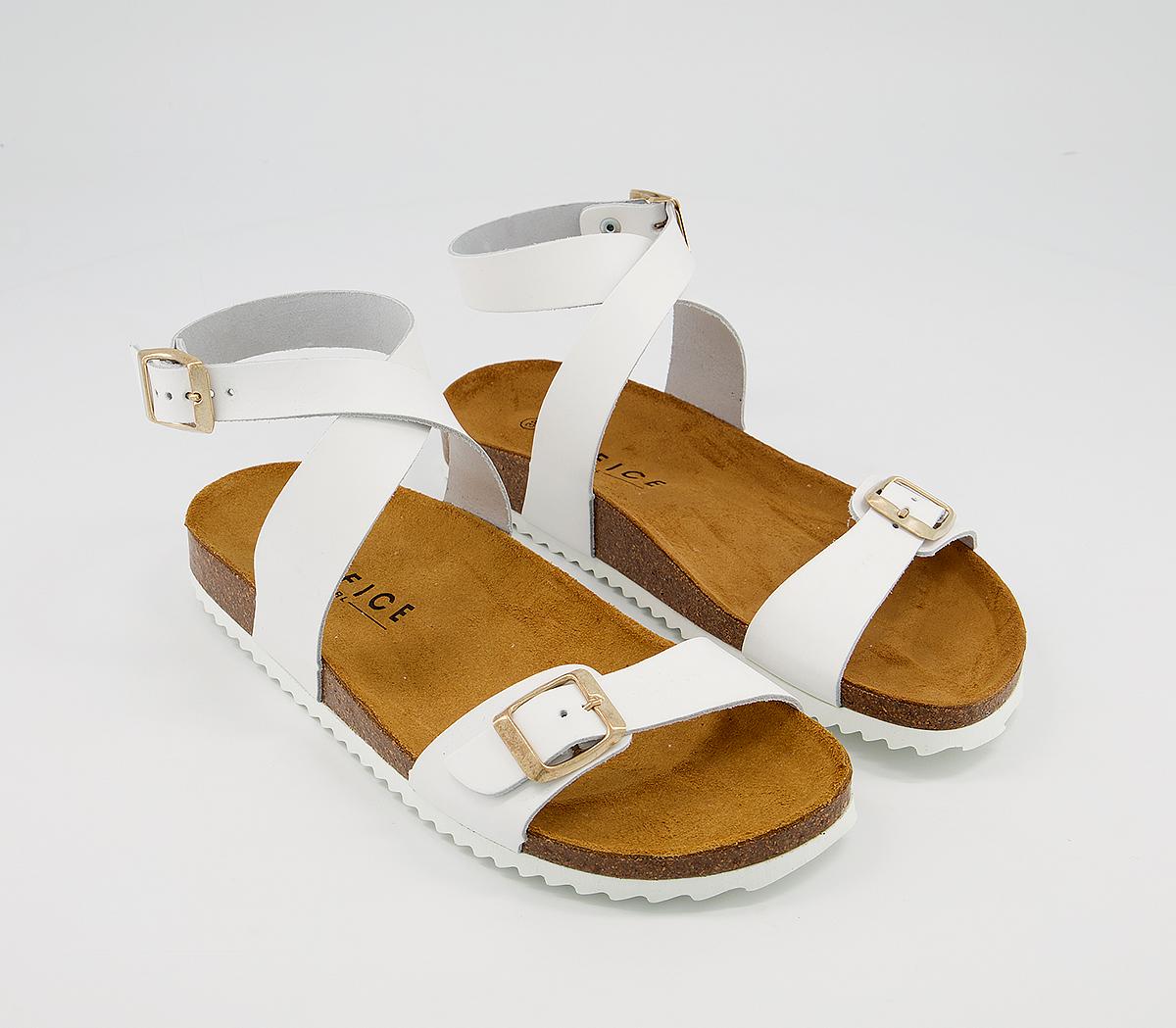 OFFICESkala Footbed SandalsWhite Leather