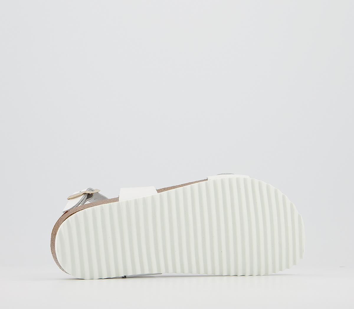OFFICESkala Footbed SandalsWhite Leather