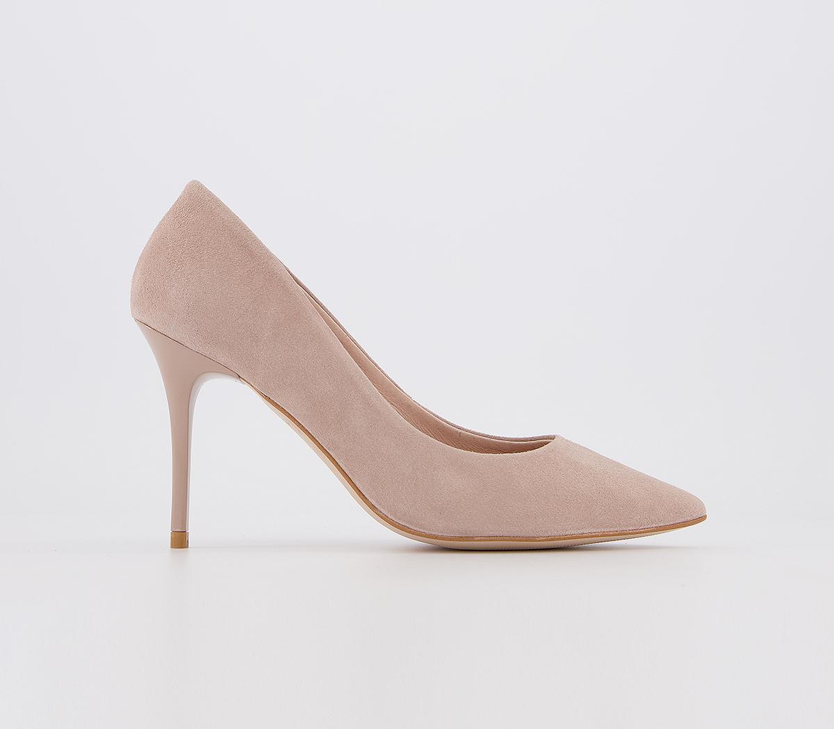 OFFICE Ministry Mid Court Heels Blush Suede - Mid Heels