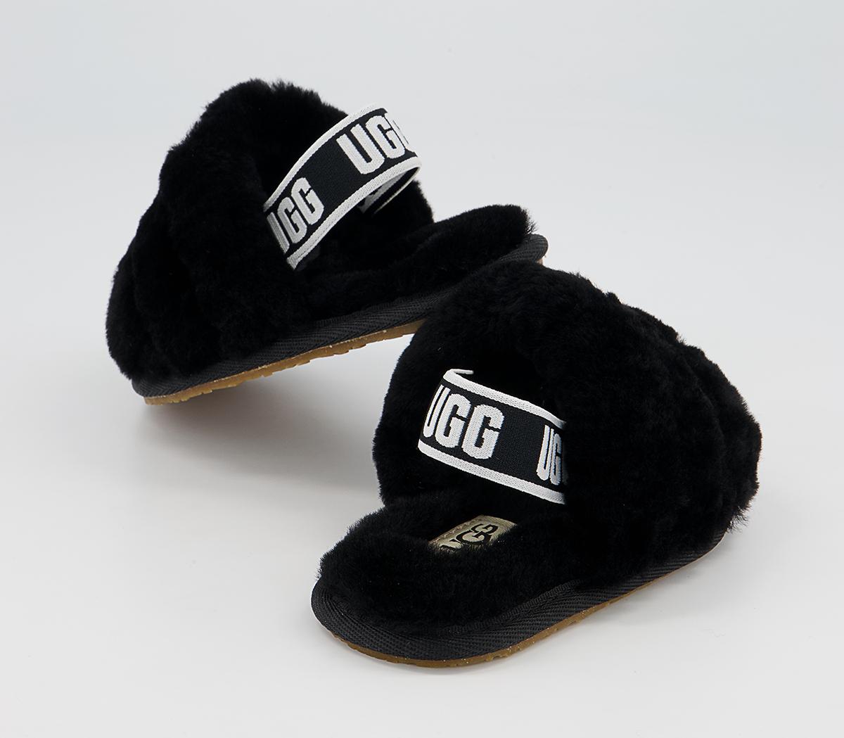 UGG Fluff Yeah Slide Infant Slippers UGG Fluff Yeah Slide Infant Slippers Black
