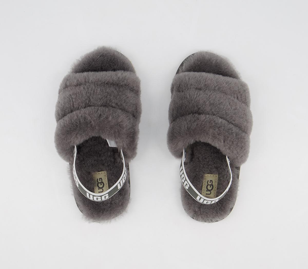 UGG Fluff Yeah Slide Infant Slippers UGG Fluff Yeah Slide Infant Slippers Charcoal