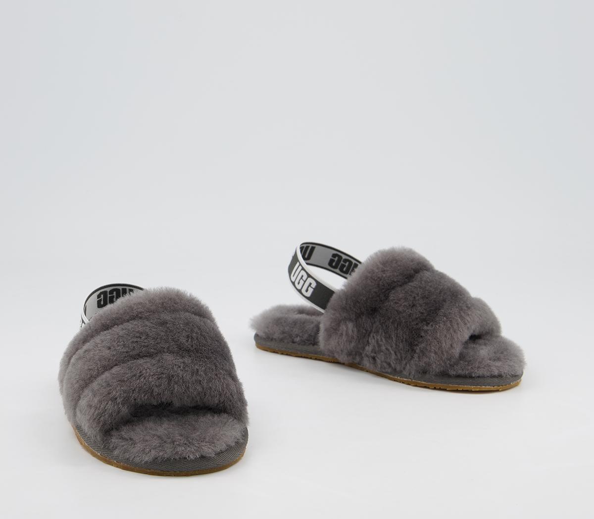 UGG Fluff Yeah Slide Infant Slippers UGG Fluff Yeah Slide Infant Slippers Charcoal