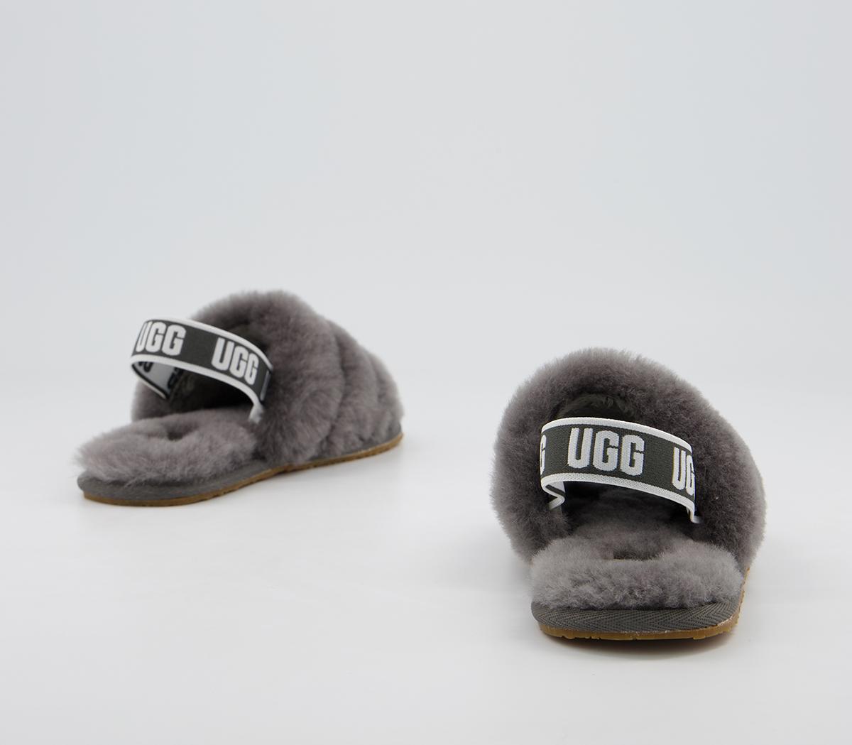 UGG Fluff Yeah Slide Infant Slippers UGG Fluff Yeah Slide Infant Slippers Charcoal