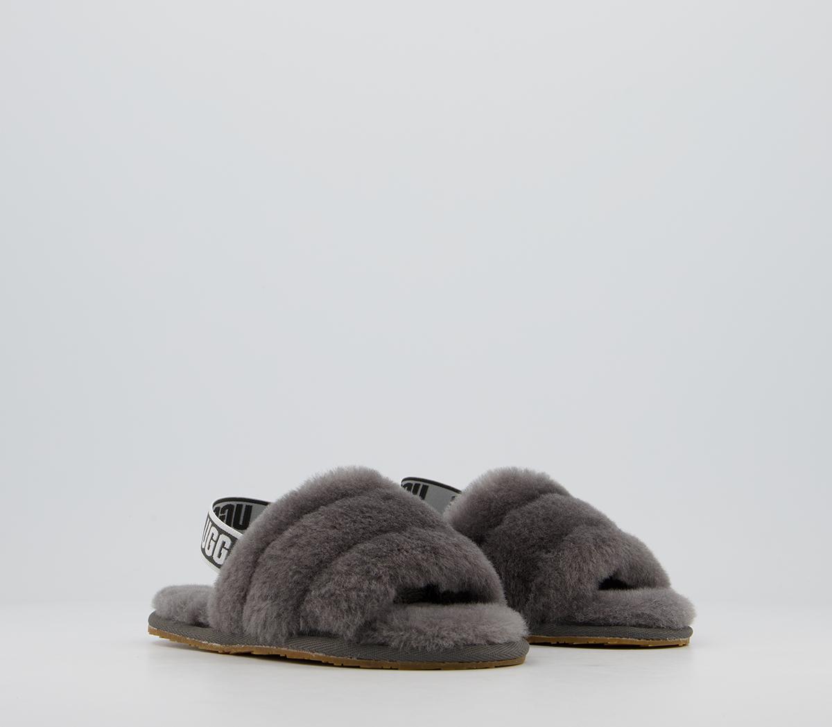 UGG Fluff Yeah Slide Infant Slippers UGG Fluff Yeah Slide Infant Slippers Charcoal
