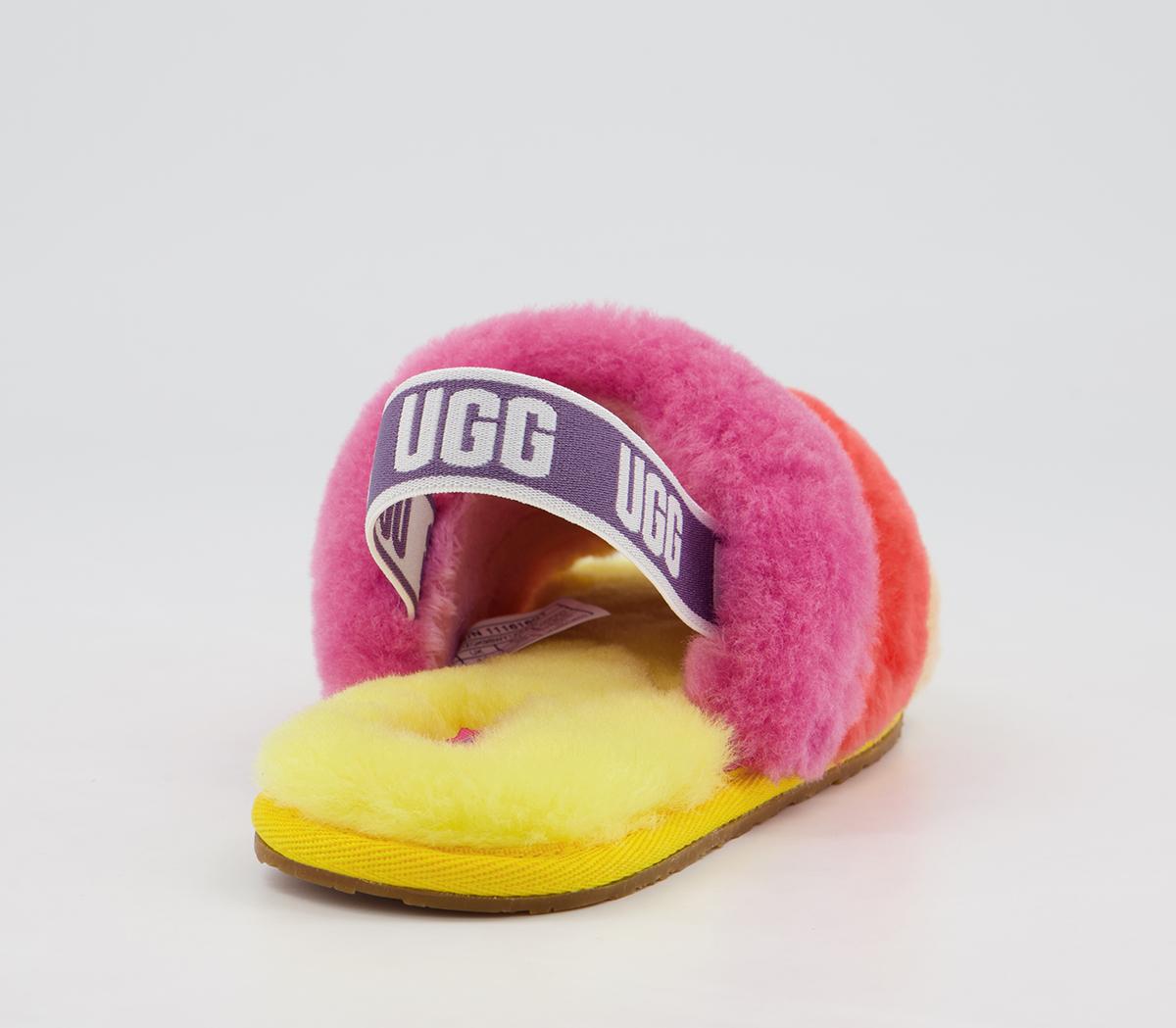 UGGFluff Yeah Slide Infant SlippersYellow Rainbow