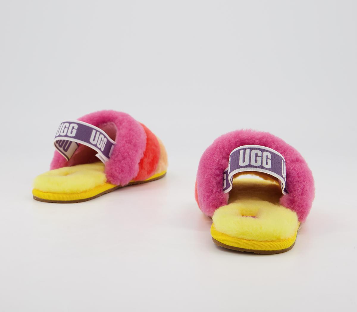 UGGFluff Yeah Slide Infant SlippersYellow Rainbow