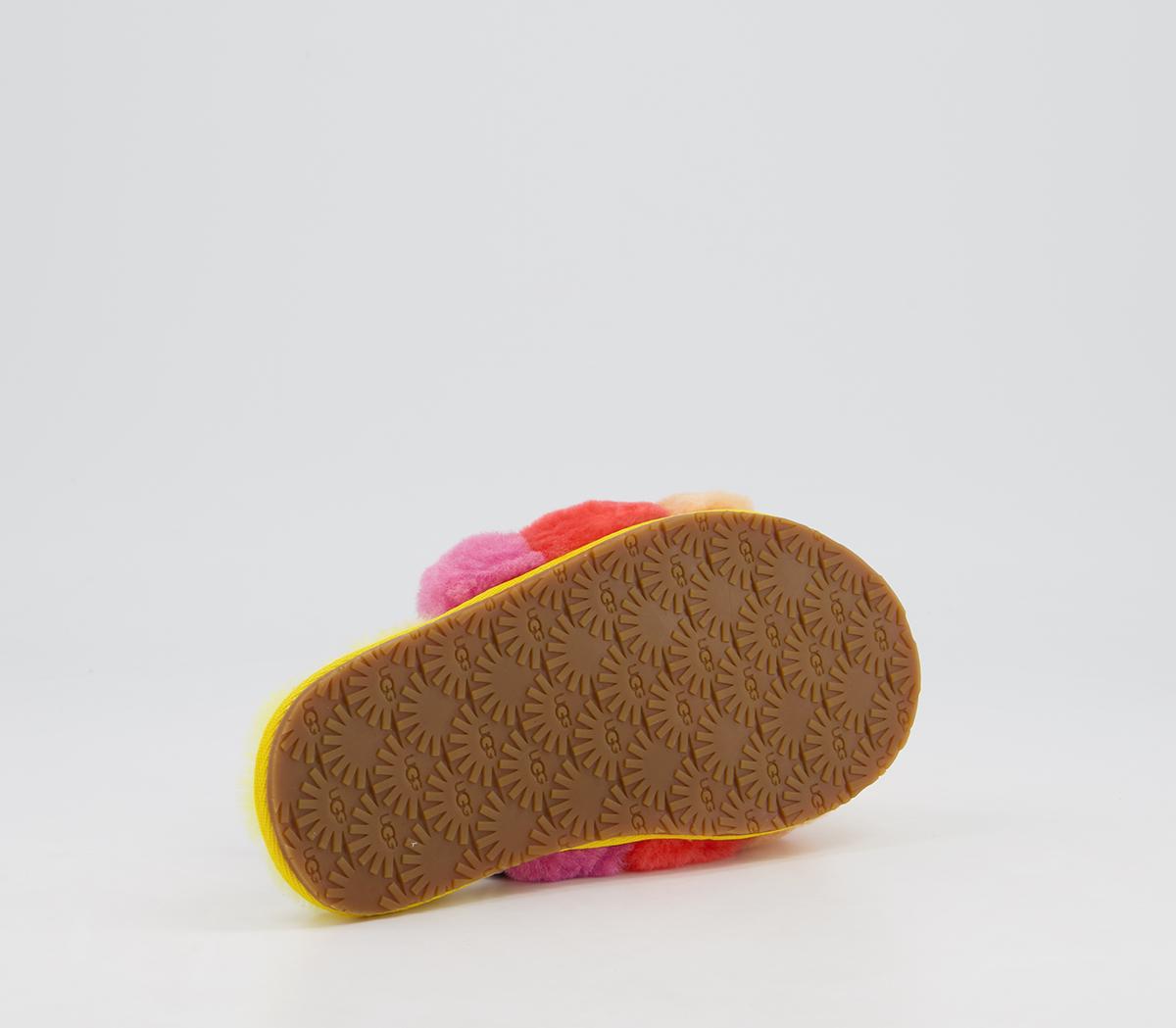 UGGFluff Yeah Slide Infant SlippersYellow Rainbow