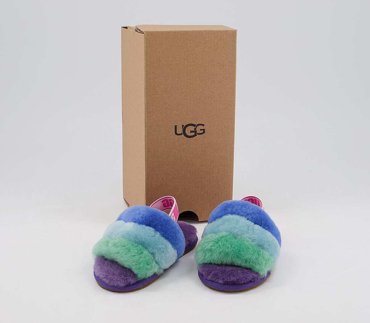 UGG Fluff Yeah Slides Infant Purple Rainbow Unisex