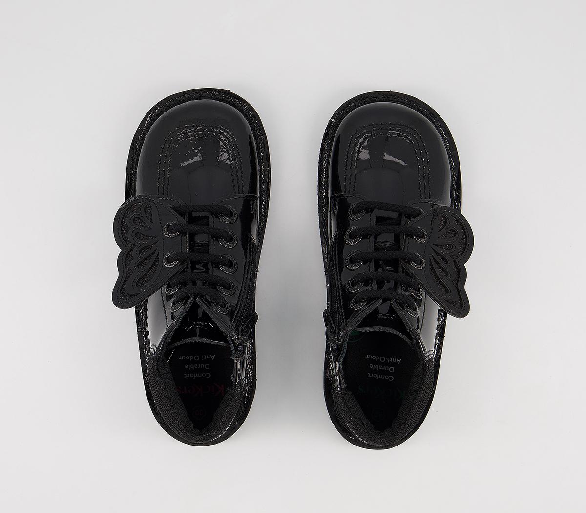Kickers Kick Hi Faeries Split Infant Boots Kickers Kick Hi Faeries Split Infant Boots Black Patent Leather