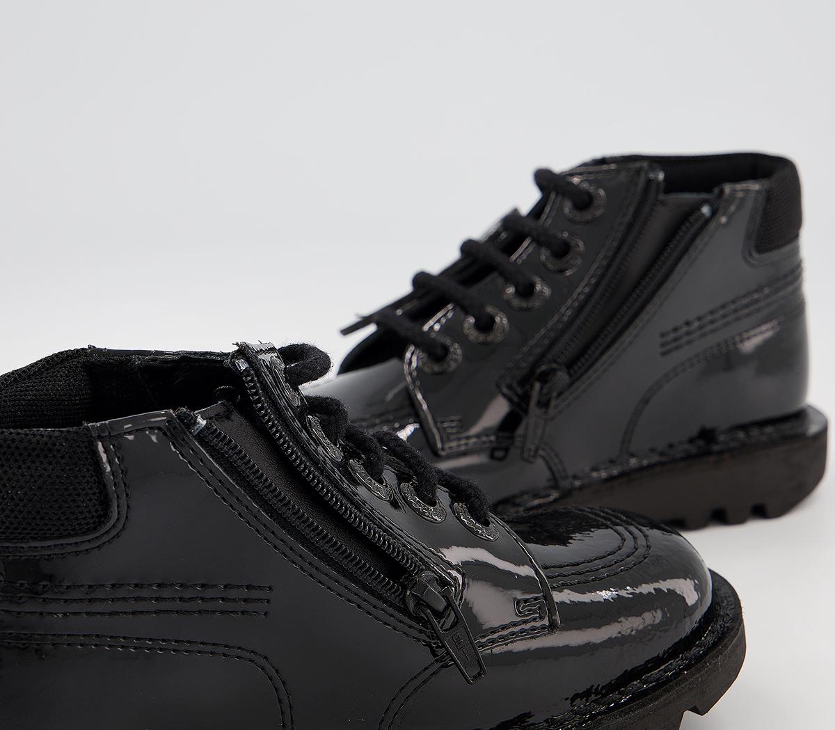 Kickers Kick Hi Faeries Split Infant Boots Kickers Kick Hi Faeries Split Infant Boots Black Patent Leather