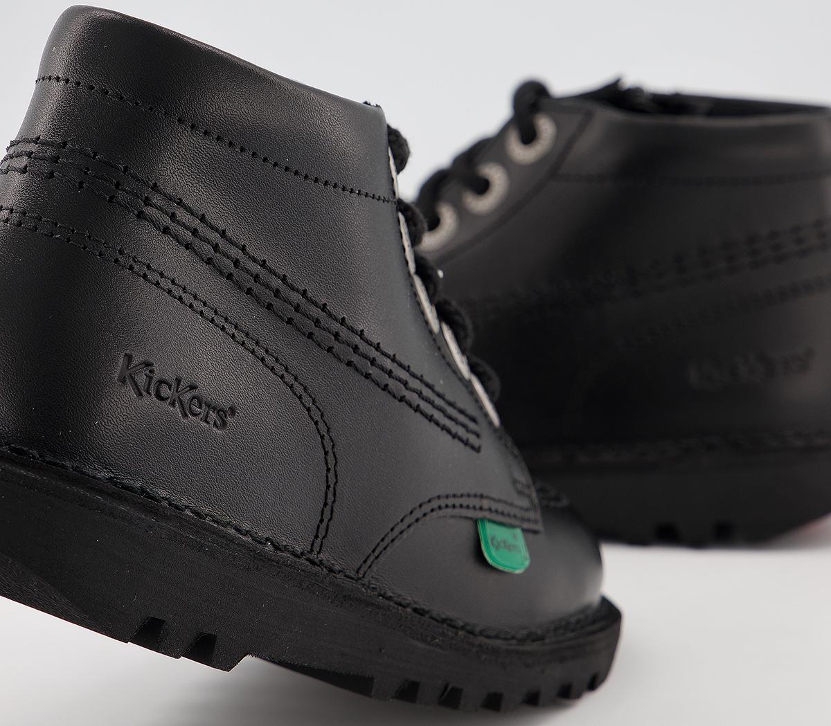 Kickers Kick Hi Zip Infant Shoes Kickers Kick Hi Zip Infant Shoes Black Leather