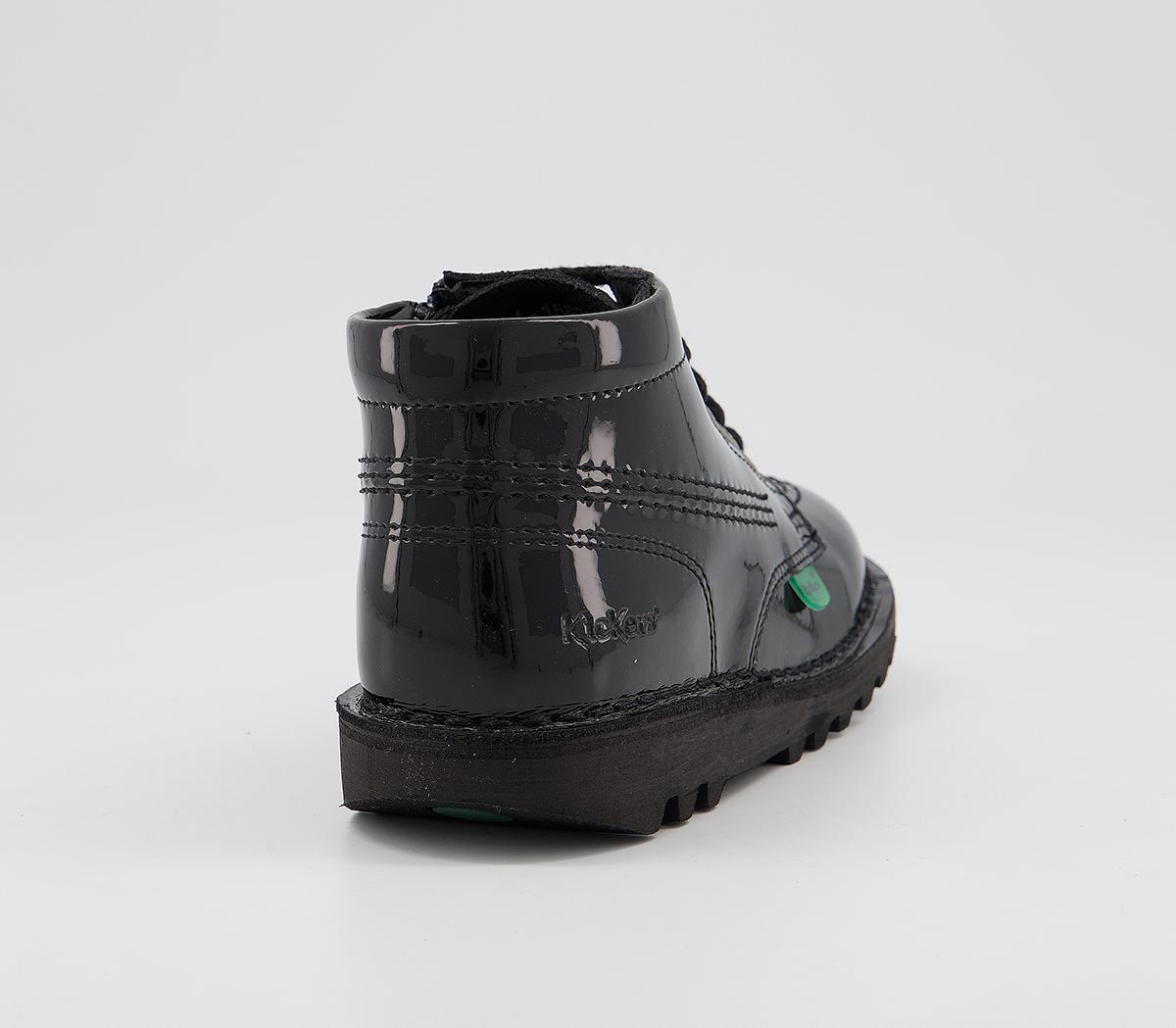 Kickers Kick Hi Zip Infant Shoes Kickers Kick Hi Zip Infant Shoes Black Patent Leather