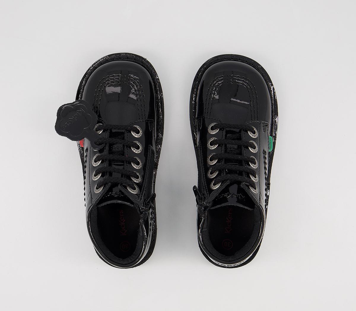 Kickers Kick Hi Zip Infant Shoes Kickers Kick Hi Zip Infant Shoes Black Patent Leather