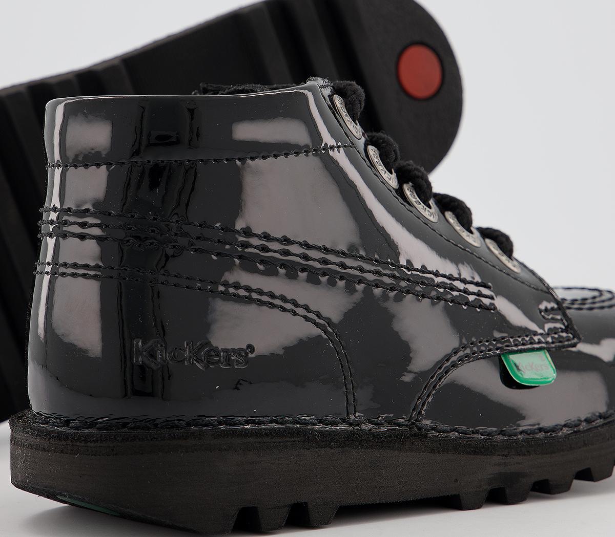 Kickers Kick Hi Zip Infant Shoes Kickers Kick Hi Zip Infant Shoes Black Patent Leather