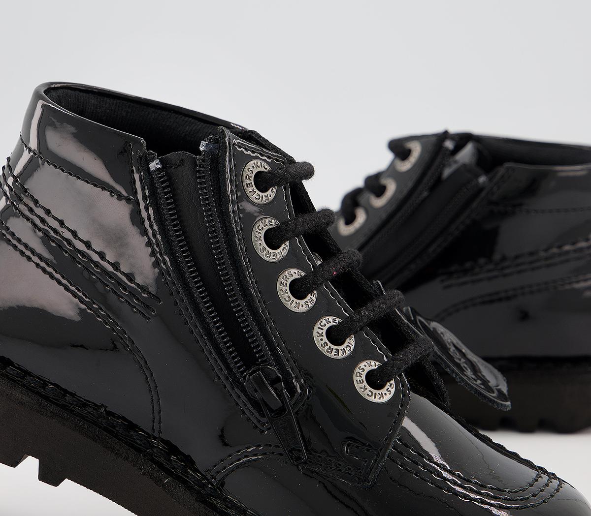 Kickers Kick Hi Zip Infant Shoes Kickers Kick Hi Zip Infant Shoes Black Patent Leather