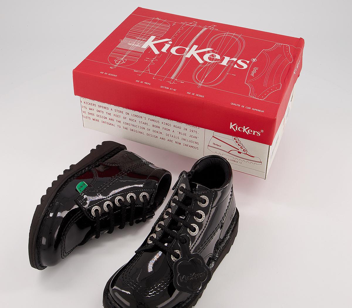 Kickers Kick Hi Zip Infant Shoes Kickers Kick Hi Zip Infant Shoes Black Patent Leather