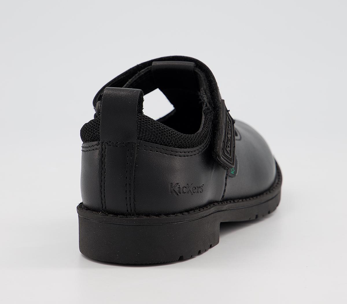 Kickers Lachly T Bar Shoes Kickers Lachly T Bar Shoes Black Leather