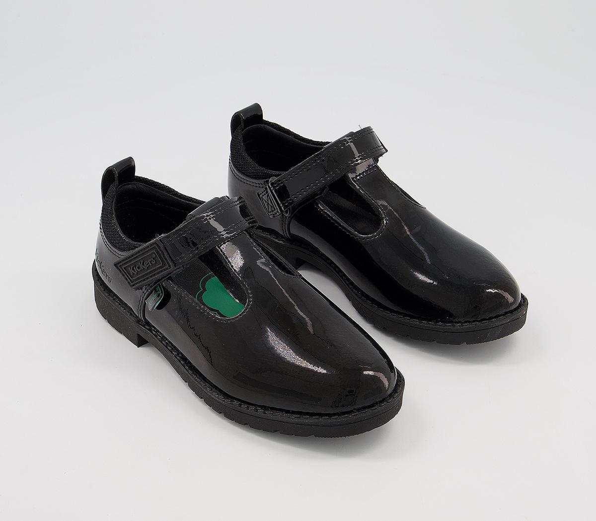 Kickers Lachly T Bar Shoes Kickers Lachly T Bar Shoes Black Patent Leather