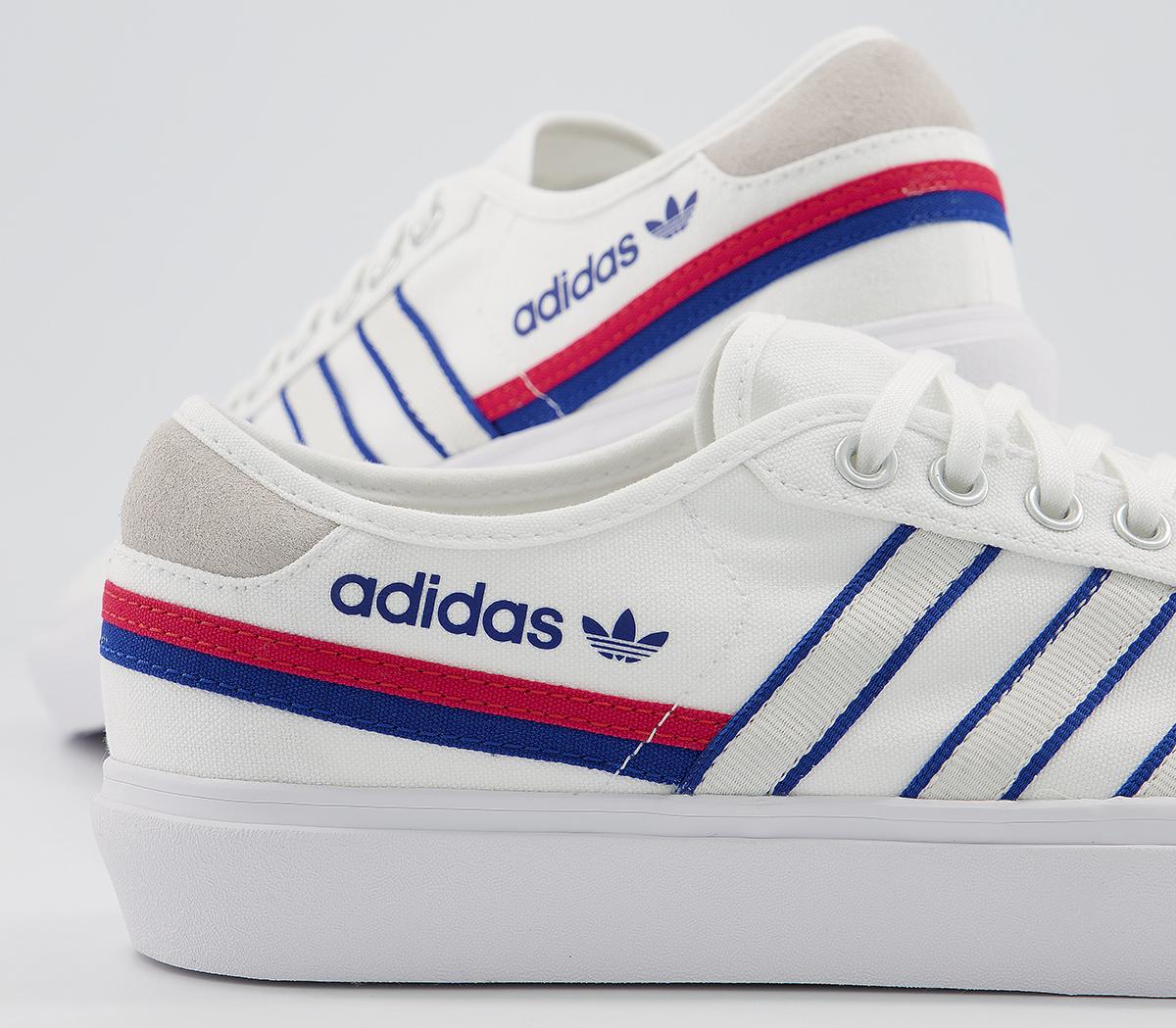adidas nizza white blue red