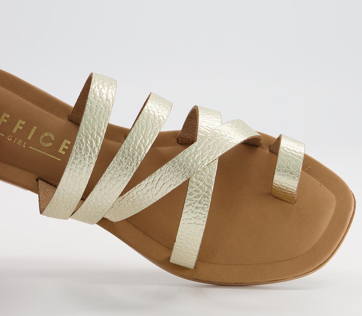 OFFICE Sydney Mule Sandals Gold Leather - Women’s Sandals