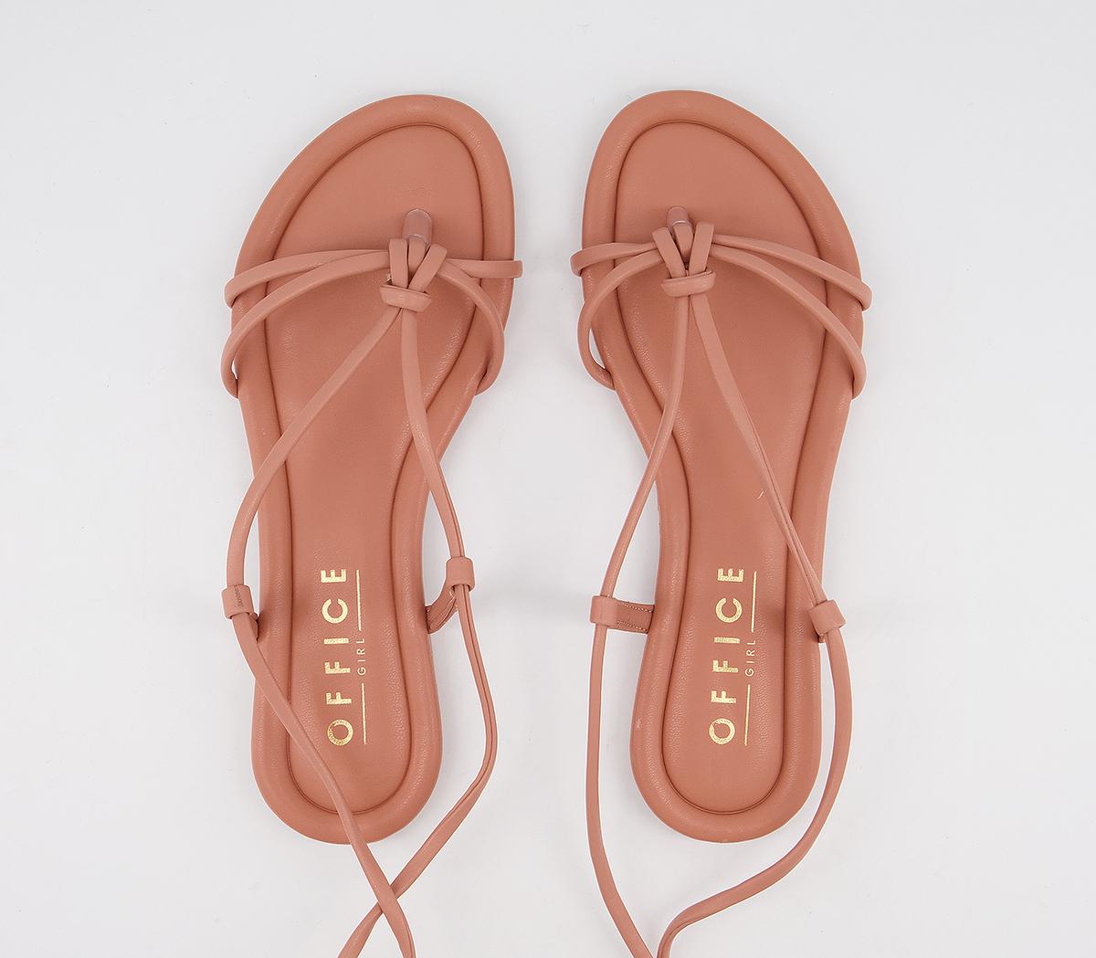 Office Sunflower Tie Up Sandals Office Sunflower Tie Up Sandals Peach
